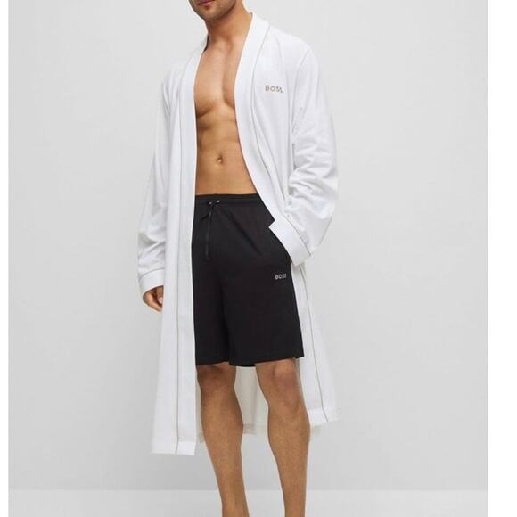 HUGO BOSS Men's Bathrobe - White, Size L - New with Tags - Picture 2 of 12